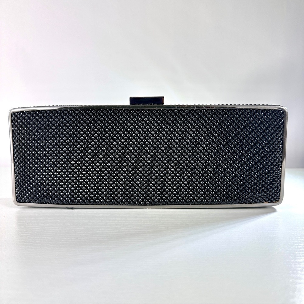 Whiting‎ & Davis Beaded Mesh Clutch in Black/Silver